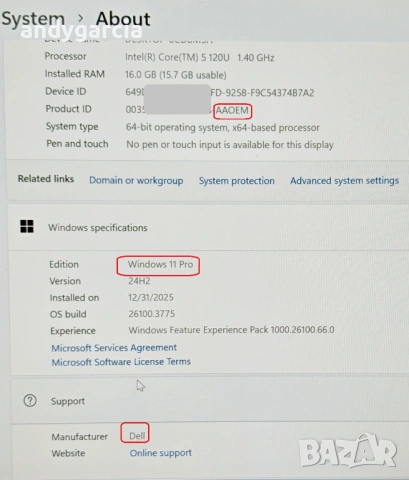Dell Pro 14/14" Full HD+/Intel Core 5 120U/16GB RAM/512GB SSD NVMe/ 12 месеца гаранция ЧИСТО НОВ, снимка 17 - Лаптопи за работа - 53377275