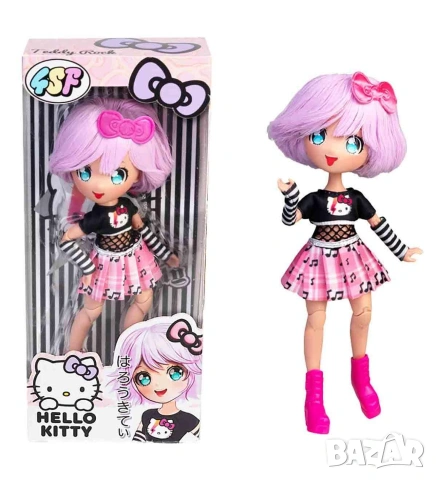 Hello Kitty Модна кукла от колекцията  Manga Doll Assortment Hello Kitty Manga Teddy Rock (HKTF0000)