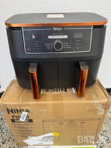 ДВУЗОНОВ Фритюрник с Горещ Въздух Ninja AF400EU Foodi MAX Dual Zone Air Fryer 9.5L 2470W Еър Фрайер!