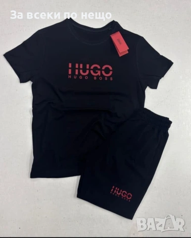 Hugo Boss Мъжки Летен Екип👕🩳Мъжки Къс Комплект Хуго Бос - 2 Цвята Kод B473, снимка 3 - Спортни дрехи, екипи - 55083411