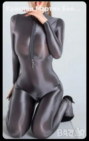 Гащеризон сатен /ликра с отворено дъно 