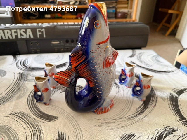 Ретро руски сервиз риби, снимка 5 - Антикварни и старинни предмети - 54485650