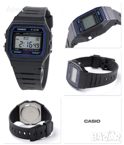 Часовник Casio F-91W-1.Оригинален Касио F-91W. Класически и Нови Модели Часовници Касио и Q&Q QQ, снимка 4 - Мъжки - 54175082