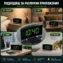 Модерен електронен LED настолен часовник с температура USB безшумен малък за спалня офис дигитален, снимка 7