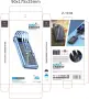 Външна батерия със соларен панел Power bank UKC 8412 10 000 Mah кабел за зареждане 4в1 Син, снимка 4