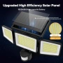 LUTEC Соларна външна охранителна лампа 302 LED 1500LM, сензор за движение, 3 глави, снимка 3