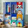 ПРОМО!! Детски модулен гардероб с 12 отделения, Розов/Син, 145x110x37 см, снимка 6