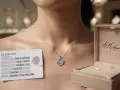 Луксозно златно колие „Везни“ с диамант – 18к (750), 1.91 гр. – Сертифицирано , снимка 6