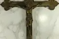 Огромен Религиозен Бронзов Кръст Разпятието На Христос , снимка 4