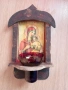 Домашен иконостас , икона със свещник , кандило, снимка 1