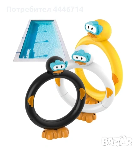 Комплект играчки за басейн или вана, Патета за гмуркане, снимка 4 - Други - 54370890