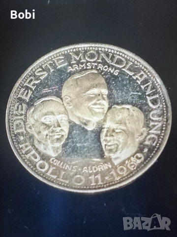Юбилейна златна монета 
Apollo 11 , снимка 2 - Нумизматика и бонистика - 55169073