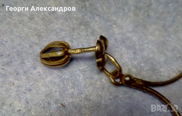 СТАРИННА БЕЛ ЕПОК Епоха ФРЕНСКА СРЕБЪРНА ОБЕЦА / ПЕНДАНТ с ЖЪЛТА ПОЗЛАТА СРЕБРО 800 Проба МАЙСТОРСКА, снимка 2 - Антикварни и старинни предмети - 54904573