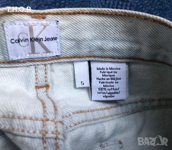 Calvin Klein Denim Shorts ОРИГИНАЛ дамски къси дънки - S/M, снимка 7 - Къси панталони и бермуди - 54981985