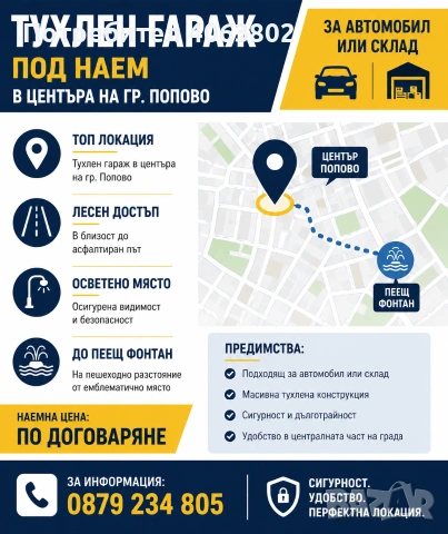 Тухлен Гараж ПОД НАЕМ