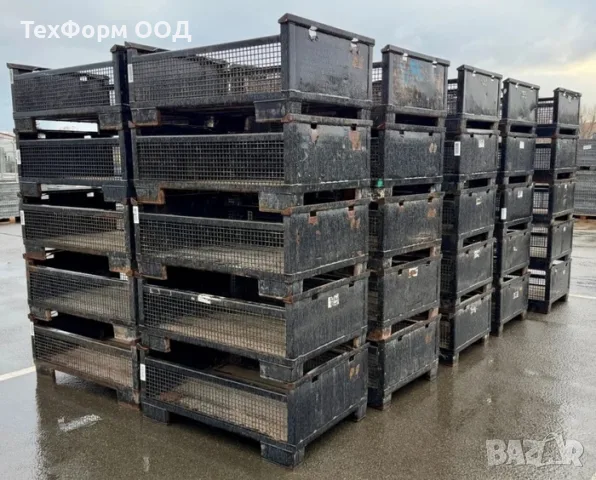 Употребявани метални решетъчни касети с размери ДхШхВ=120х80х50 см