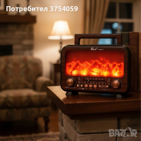 Соларно преносимо радио  FP-2393-S - тип камина с горящи пламъци, снимка 2 - Радиокасетофони, транзистори - 55184269