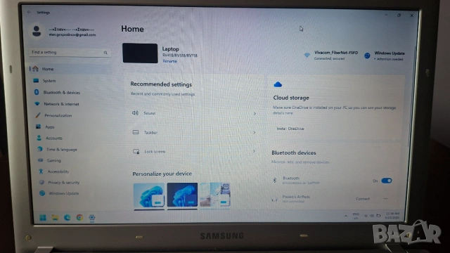 Лаптоп Samsung RV518, RAM 8Gb, HDD SSD 240Gb, снимка 4 - Лаптопи за работа - 54650552