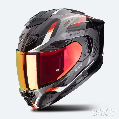 Мото каска SCORPION EXO -1500 AIR SLEEK Red/Black,вградени очила 723.46 лв. / 369.90 €