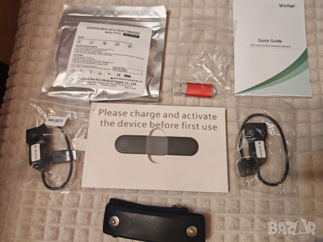 Wellue ER1 преносим ЕКГ рекордер Heart Health Monitor AI ECG нов комплект, снимка 3 - Медицинска апаратура - 55196508