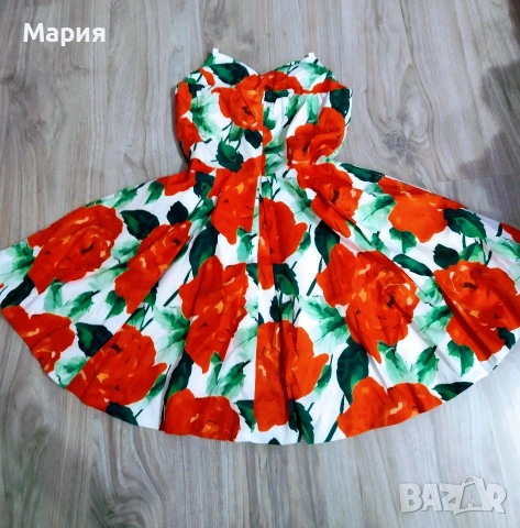Дамска рокля с рози, снимка 2 - Рокли - 54402141