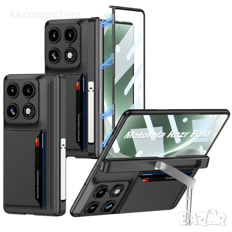 GKK за Motorola Razr Fold 5G Магнитен Калъф с Панта, Стойка, Слот за Карта и Скрийн Протектор от Зак, снимка 2 - Калъфи, кейсове - 55174677