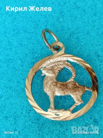 Сребърен медальон зодиакален знак КОЗИРОГ ♑ много красив 47905, снимка 4 - Колиета, медальони, синджири - 55066891