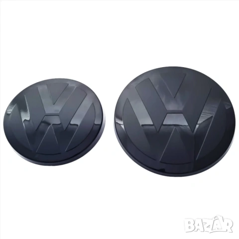Черни емблеми за VW Golf 7,7.5 GTI / R – предна и задна (стъклен ефект), снимка 2 - Аксесоари и консумативи - 54203446