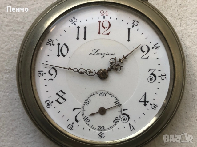 стар джобен часовник "Longines" , снимка 2 - Антикварни и старинни предмети - 50297317