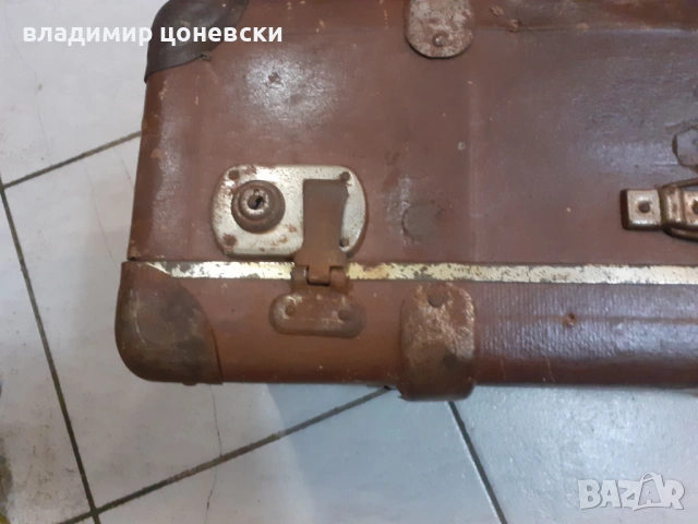 Стар пътнически куфар,от кожа,размер 54,17,32, снимка 2 - Антикварни и старинни предмети - 54802308