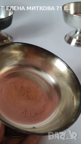 Сервиз от 6 бр.посребрени купи на столче за сладолед, снимка 10 - Други ценни предмети - 54188835