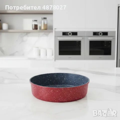 Кръгла тава за печене Oliver Voltz OV54322B28/30/32 см – керамично-мраморно покритие, снимка 5 - Съдове за готвене - 55516999