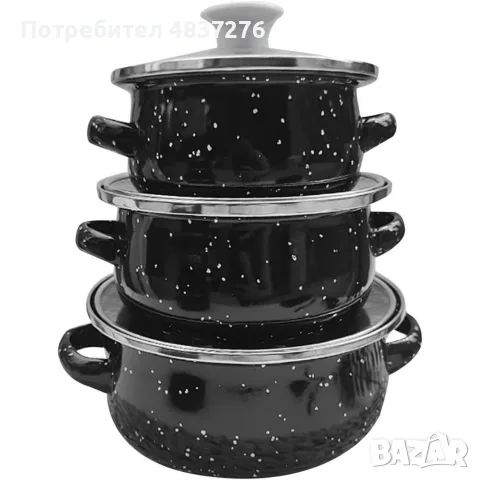 Комплект от 3 тенджери-16,18 и 20 см, снимка 7 - Съдове за готвене - 55509803