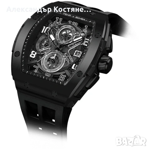 Нов часовник TSAR BOMBA Black Majesty Edition TB8211BB - гаранция, снимка 2 - Мъжки - 55213884