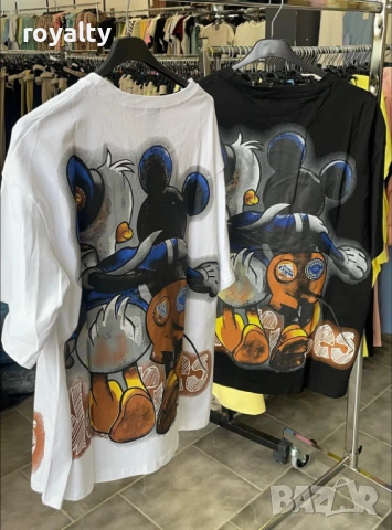 Mickey Mouse Овърсайз Памучни Тениски Два Цвята , снимка 4 - Тениски - 54150845