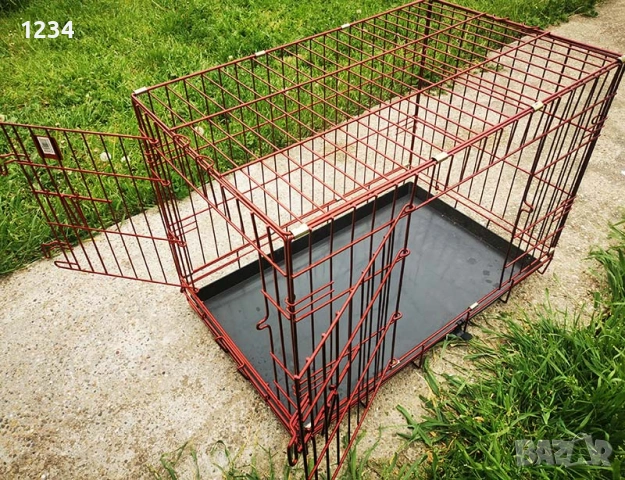 метална сгъваема клетка за куче 77x49x57см за транспорт и стационар