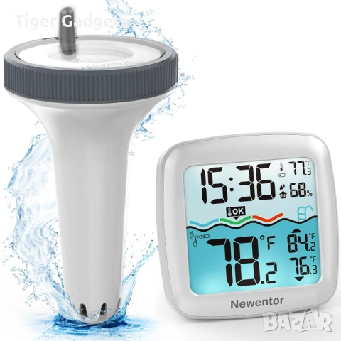 Newentor Wireless Pool Thermometer – безжичен плаващ термометър за басейн, SPA и джакузи (Milky)