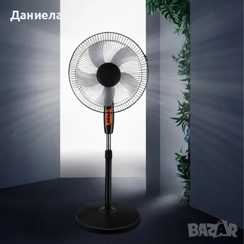 Подов вентилатор 45W с 5 лопатки, 3 скорости и автоматично въртене – тихо и ефективно охлаждане, снимка 6 - Вентилатори - 54874399