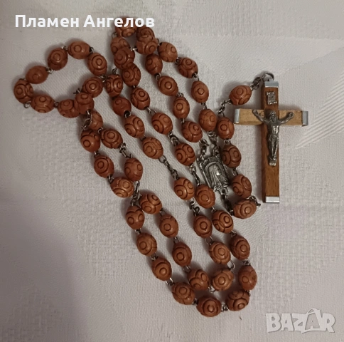 Автентична, старинна католическа броеница /кулие /розарий , снимка 6 - Антикварни и старинни предмети - 55255199