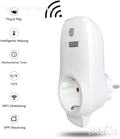Byecold Smart WiFi термостат за контакт за инфрачервено отопление с функция за спасяване, снимка 2 - Други стоки за дома - 54972879