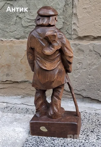 Красива Стара Дървена Фигура , снимка 10 - Декорация за дома - 55337248