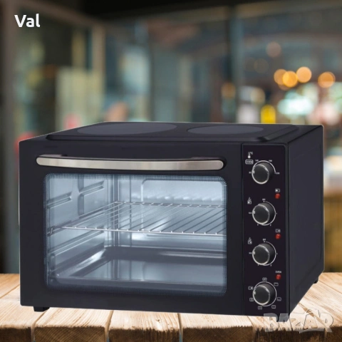 Готварска печка Voltz с 2 котлона с инфрачервен нагреватели 1000W и 1500W, 45л., снимка 3 - Печки, фурни - 54760312