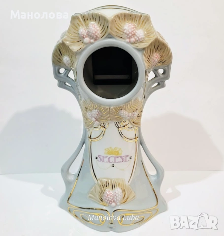 Порцеланов настолен часовник Royal Dux Bohemia Secese в стил Art Nouveau., снимка 7 - Други ценни предмети - 55255745