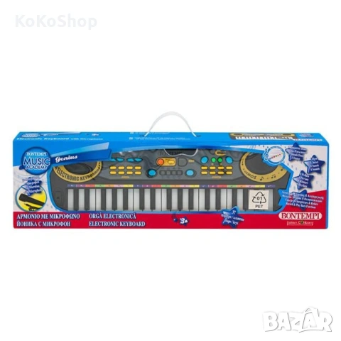 Детско пиано с микрофон Bontempi/йоника с микрофон, снимка 3 - Музикални играчки - 54420669