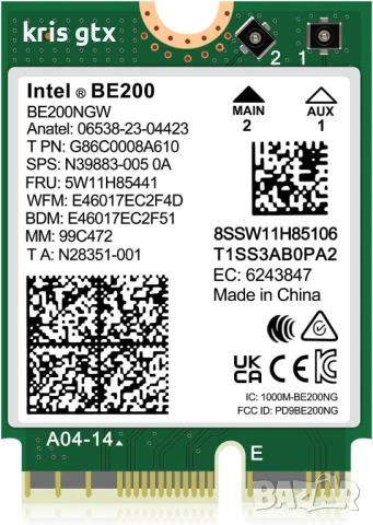 WiFi 7 Wireless Card Intel BE200 NGW Bluetooth 5.4 5800Mbps M.2/NGFF