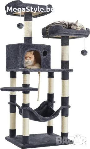 Драскалка,котешко дърво 143см.,сива, снимка 3 - За котки - 55324962