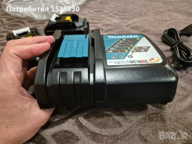 Комплект Макита 2бр. оригинални батерии 3Ah Makita BL1830B и оригинално бързо зарядно DC18RC LXT 18V