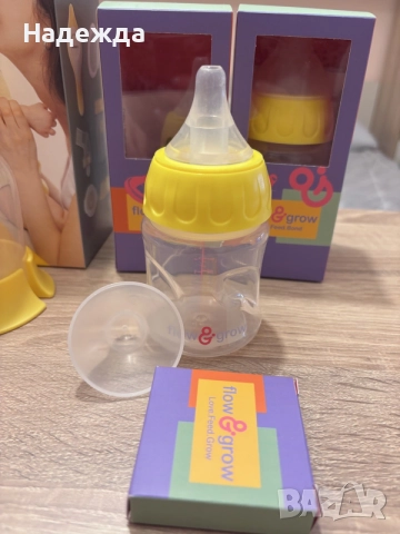система за хранене flow and grow + двуфазна ръчна помпа за кърма Medela harmonу, снимка 5 - Аксесоари за кърмачки - 55501609