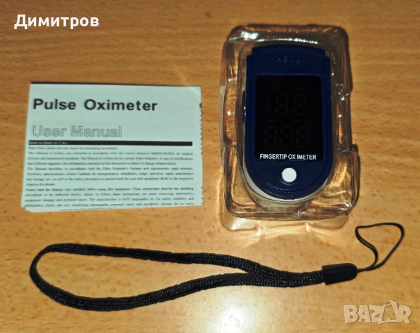Пулсов оксиметър LMT-01 за измерване на нивото на насищане на кръвта с кислород и пулс, Син/Бял, снимка 3 - Други - 54873881