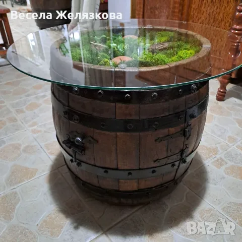  Маса-барче от автентична бъчва , снимка 2 - Шкафове - 55412153